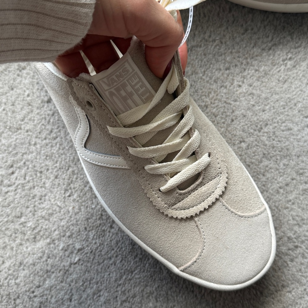 FREE PEOPLE by VANS Sport Low Suede Sneakers Cream and White Casual Sneakers - Picture 7 of 10